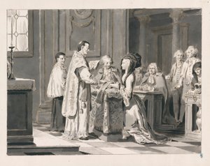 Huwelijk uit De Zeven Sacramenten door Pietro Antonio Novelli
