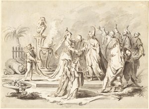 Het Huwelijk van Europa en China door Pietro Antonio Novelli