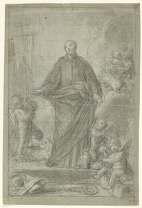 St. Cajetan van Thiene (?) omringd door putti door Pietro Antonio de Pietri