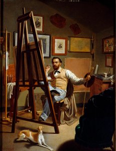 Het atelier van de schilder door Pietro Barabino