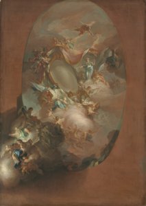 Studie voor "De apotheose van Ferdinand IV en Maria Carolina, koning en koningin van Napels" (voor het Palazzo dei Regi Studi, Napels) door Pietro Bardellino