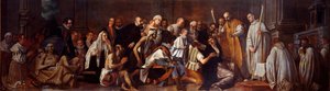 Heilige Bernardus van Clairvaux (San Bernardo di Chiaravalle) (1090-1153) en de bezetene door Pietro Damini