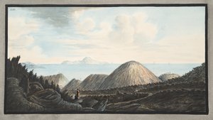 Zicht op de huidige staat van de kleine berg ontstaan door de explosie in het jaar 1760, Plaat XIII, uit 