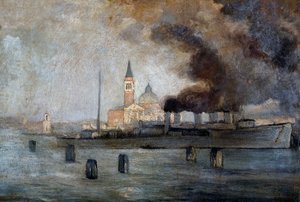 Sint-Justuskerk in Venetië, door Pietro Fragiacomo (1856-1922)