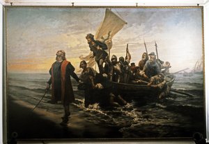 Landing van Columbus in Amerika. 1492.