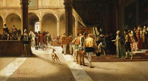 De aankomst, 1882 door Pietro Gabrini