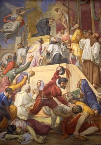 Het wonder van Sint Nicolaas van Tolentino tijdens de pest van Cordova, 1856-69 door Pietro Gagliardi