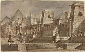 Een Egyptisch Toneelontwerp door Pietro Gonzaga