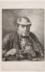 Portret van de vader van de kunstenaar, medailleur F.C. Krohn door Pietro Købke Krohn