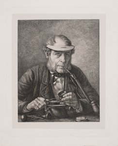Portret van de vader van de kunstenaar, medailleur F.C. Krohn