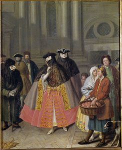 Gesprek met maskers of de Appelverkoper