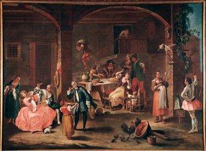 La merenda in campagna (De snack op het platteland) Schilderij door Pietro Longhi (1702-1785) circa 1750 Venetië, Ca