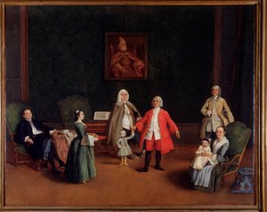 Portret van een familie door Pietro Longhi