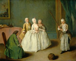 Het spel van de kookpot door Pietro Longhi