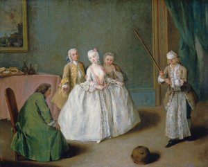 Het spel van de kookpot door Pietro Longhi