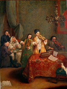 Het concert Een trio van violisten door Pietro Longhi