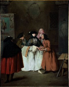De waarzegster (De indovina) Schilderij door Pietro Longhi (1702-1785) 1752-1756 Venetië, Ca