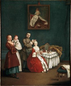 De kapper Schilderij door Pietro Longhi (1701-1785) 1760 Venetië, Ca 