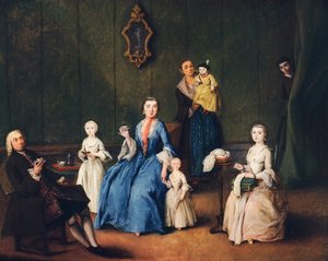 Venetiaanse familie door Pietro Longhi