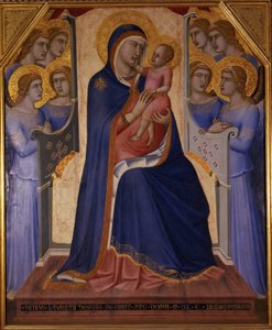 Madonna en Kind op de Troon met Engelen, 1340 door Pietro Lorenzetti