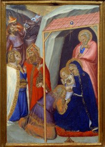 De Aanbidding der Wijzen op hout door Pietro Lorenzetti
