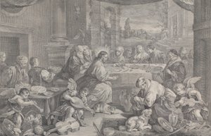 Christus verandert water in wijn op de bruiloft te Kana, 1743-1763 door Pietro Monaco