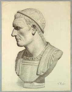 Borstbeeld van een Romeinse senator (weergave van een gipsafgietsel) door Pietro Montana