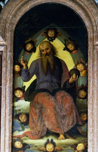God de Vader zegent (detail) door Pietro Perugino