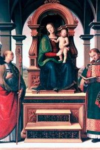 Madonna en Kind met Heiligen, c1470-1523 door Pietro Perugino