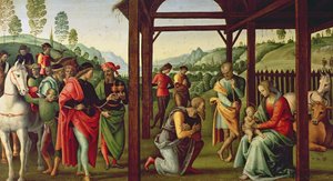 De aanbidding der wijzen door Pietro Perugino