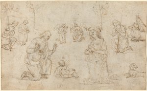 De aanbidding van de herders door Pietro Perugino