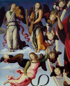 De hemelvaart van Christus (detail) door Pietro Perugino