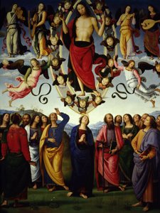 De Hemelvaart van Christus (detail) door Pietro Perugino