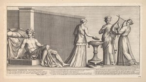 Aldobrandinische bruiloft (rechterdeel) door Pietro Sante Bartoli