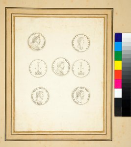 Munten met de zuil van Antoninus Pius door Pietro Santi Bartoli