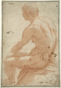 Modelstudie van een zittende man door Pietro Sorri