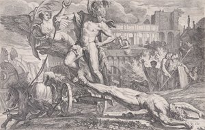 Achilles sleept het lichaam van Hector rond de muren van Troje, 1648-50