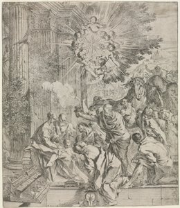 Aanbidding der wijzen door Pietro Testa