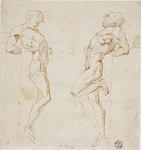 Studies voor Kruisdieven (recto), Schets van figuren (verso)
