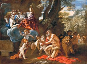 De Vier Kardinale Deugden Verschijnen aan Sint Hiëronymus