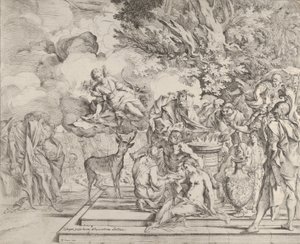 Het offer van Iphigenia door Pietro Testa