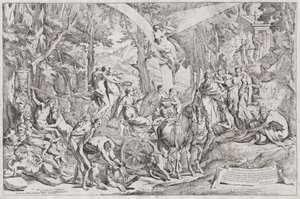 De Triomf van de Schilderkunst op Parnassus door Pietro Testa
