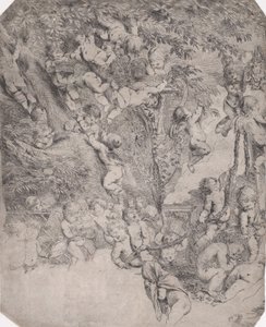 De tuin van Venus, proefdruk van de linkerbovenhoek, ca. 1631-37
