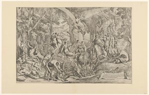 Triomf van de schilderkunst op de Parnassus door Pietro Testa