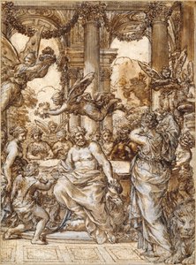Cybele voor de Raad van de Goden door Pietro da Cortona
