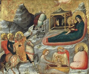De geboorte van Christus en andere episodes uit de kindertijd van Christus door Pietro da Rimini