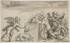 Allegorie van blinde liefde door Pirro Ligorio