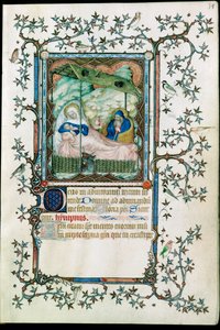 Geboorte. Uit de Petites heures du Duc de Berry ...
