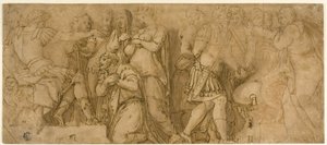 Familie van Darius voor Alexander; Gevangenen voor een Senator door Polidoro da Caravaggio