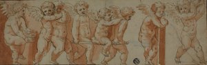 Fries met acht putti door Polidoro da Caravaggio